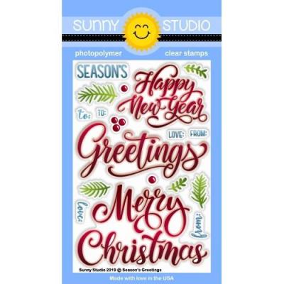 Sunny Studio Clear Stamps - Season´s Greetings